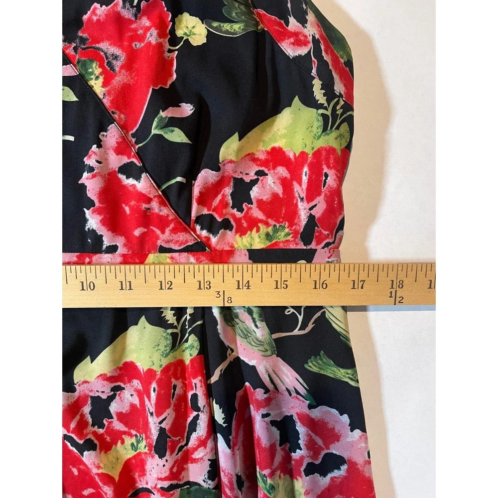 AS Atmosphere Studio Floral Sleeveless Midi Dress Black Red Pink Womens 16
